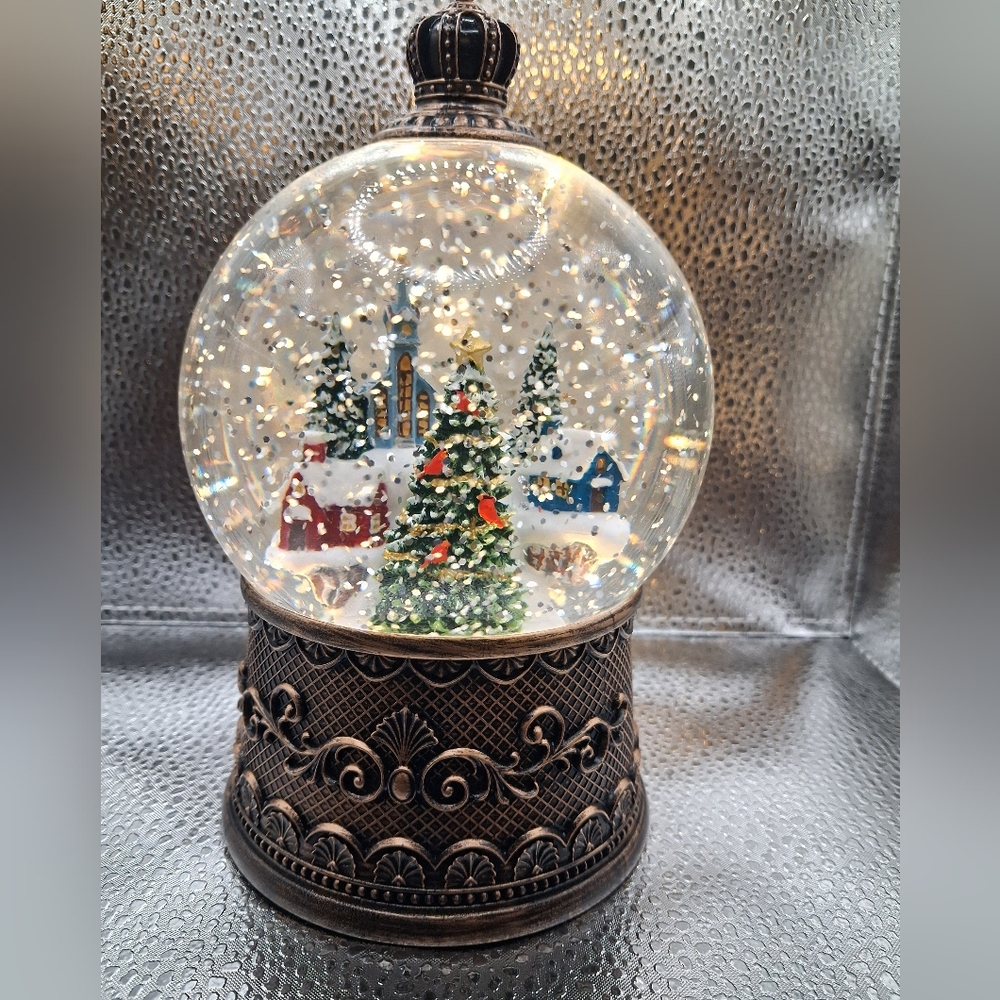 Snow Globe- Lighted Christmas Village Musical-8 tunes Battery Operated Timer